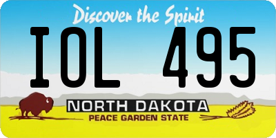 ND license plate IOL495