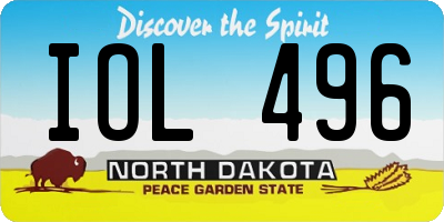 ND license plate IOL496