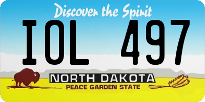 ND license plate IOL497