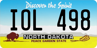 ND license plate IOL498
