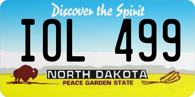 ND license plate IOL499