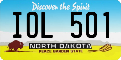 ND license plate IOL501