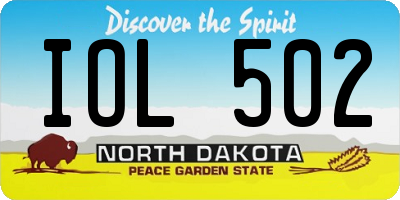 ND license plate IOL502