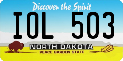 ND license plate IOL503