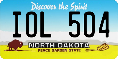 ND license plate IOL504