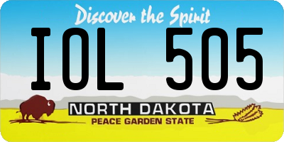 ND license plate IOL505