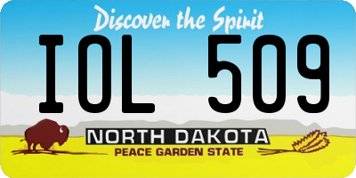 ND license plate IOL509