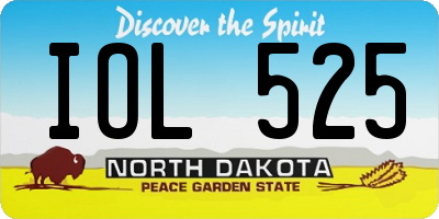ND license plate IOL525