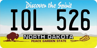 ND license plate IOL526