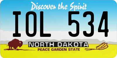 ND license plate IOL534