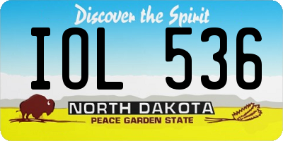 ND license plate IOL536