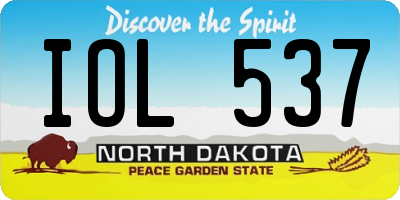 ND license plate IOL537