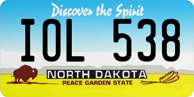 ND license plate IOL538