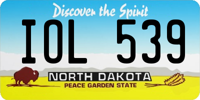 ND license plate IOL539