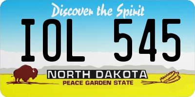 ND license plate IOL545