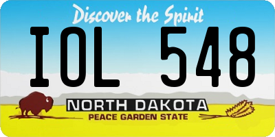 ND license plate IOL548