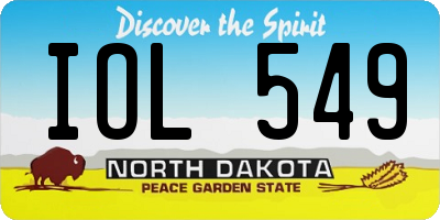 ND license plate IOL549