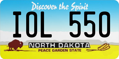 ND license plate IOL550