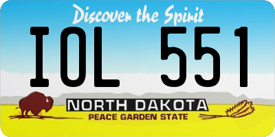 ND license plate IOL551