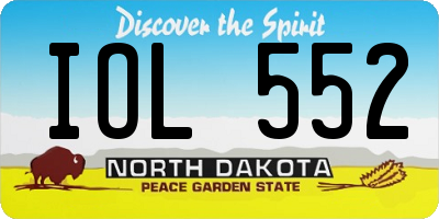 ND license plate IOL552