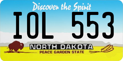 ND license plate IOL553