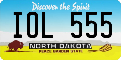 ND license plate IOL555