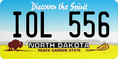 ND license plate IOL556