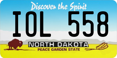 ND license plate IOL558