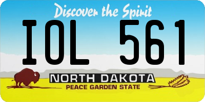 ND license plate IOL561