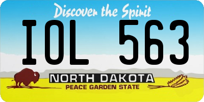 ND license plate IOL563