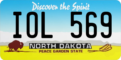 ND license plate IOL569