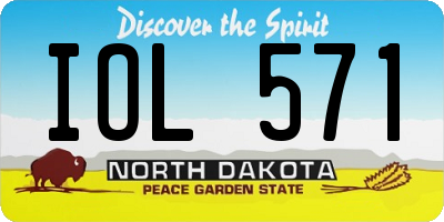 ND license plate IOL571