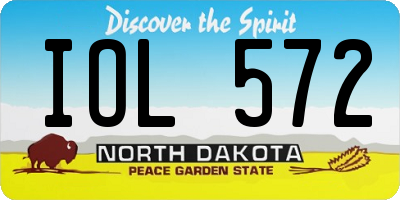 ND license plate IOL572