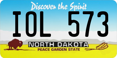ND license plate IOL573