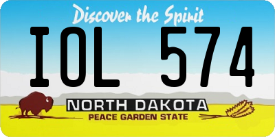 ND license plate IOL574
