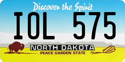 ND license plate IOL575