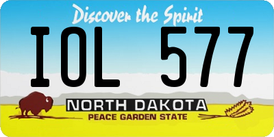 ND license plate IOL577