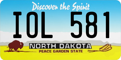 ND license plate IOL581