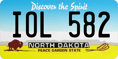 ND license plate IOL582
