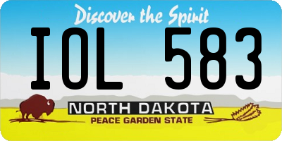 ND license plate IOL583