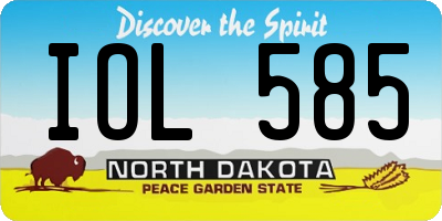 ND license plate IOL585