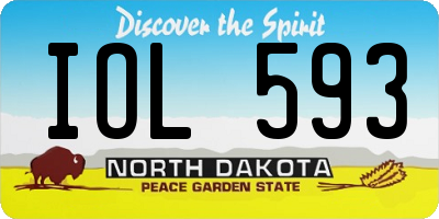 ND license plate IOL593