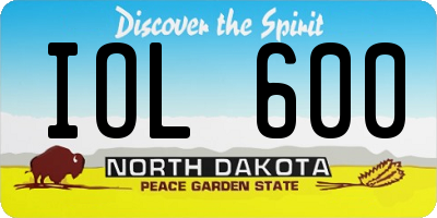 ND license plate IOL600