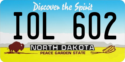 ND license plate IOL602