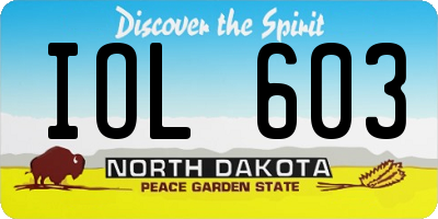 ND license plate IOL603