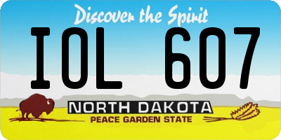 ND license plate IOL607