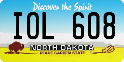 ND license plate IOL608