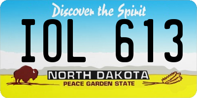 ND license plate IOL613