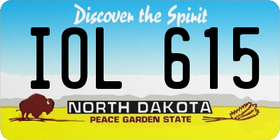 ND license plate IOL615