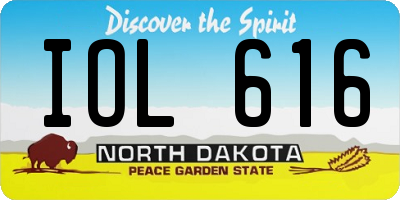 ND license plate IOL616